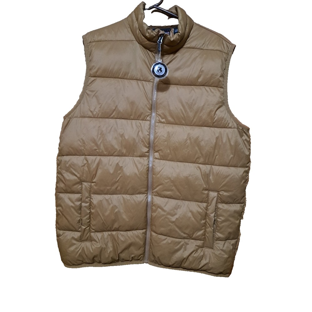 Swiss Tech Men's Beige Full Zipper Insulated Puffer Vest Size Large (42-44)